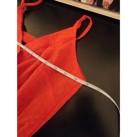 Flying Tomato spaghetti strap jumpsuit in burnt orange size small with belt - Picture 6 of 9